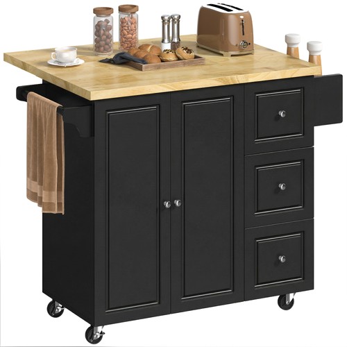 Homcom rolling kitchen island - kitchen,