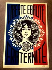 Shepard Fairey Liberte Egalite Fraternite  print signed open edition