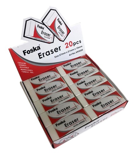 Pack white erasers - of,