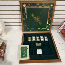 Vintage Franklin Mint Monopoly Player’s Edition 1994 Wood Board Not Complete NL