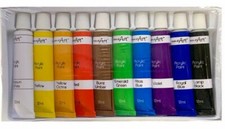 10 Acrylic Paint Tubes Acrylic Artists Paints Set Larger Tubes Art Craft - 12ML