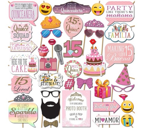 Quinceañera photo booth props - photo,