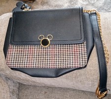 Official Disney Minnie/Mickey Mouse Black & Gold Chain Shoulder Bag