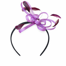 Purple fascinator with looped