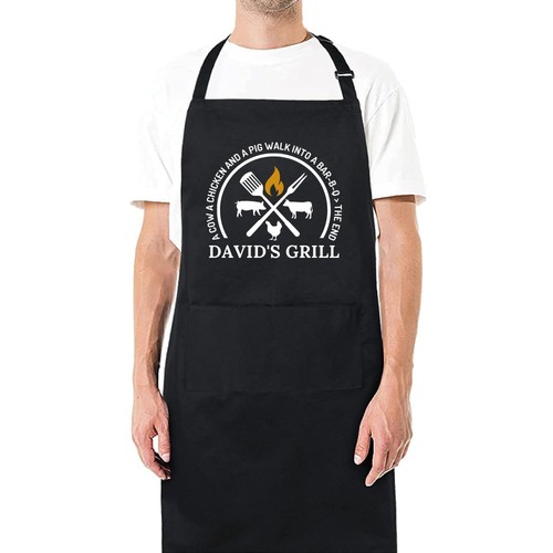 Custom grill apron bbq - grill,
