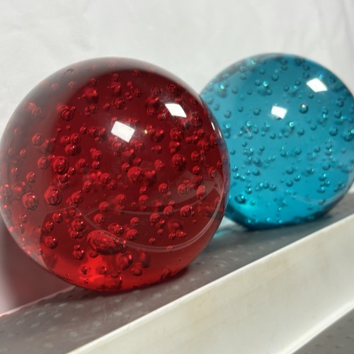 Pair art glass paperweights - pair,