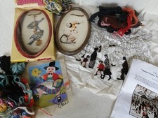 3 x Tapestry/Crewek Embroidery Kits  one with Frame - Barely Started