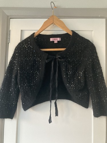 Wool angora shrug bolero - shrug/bolero, black