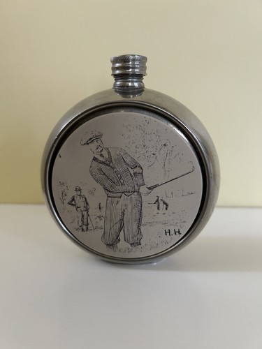 Hip flask vintage golfer - vintage,
