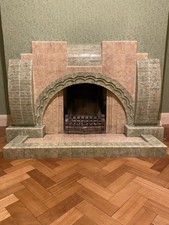 1940’s Art Deco style Tiled Fireplace.