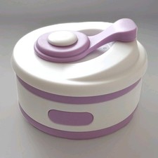 Collapsible Camping/Hiking Sippy Cup Purple and White Liquid Silicone Cup 