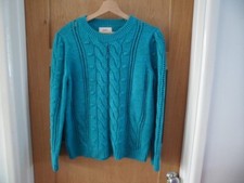 PAPAYA MEDIUM GREEN CABLE MACHINE KNIT JUMPER ROUND NECK