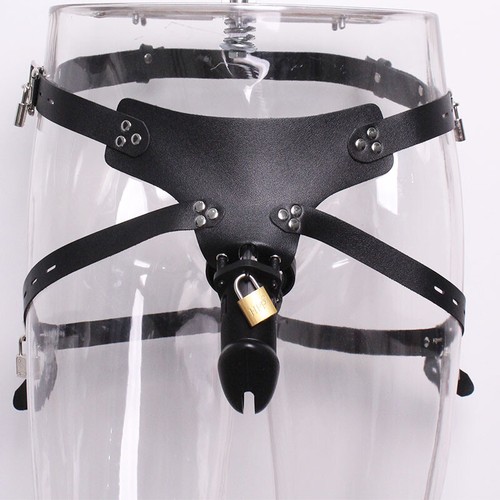 Leather chastity belt - chastity,