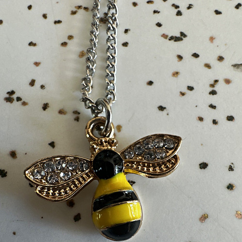 Bee charm pendant necklace - charm,