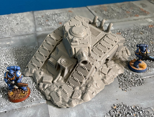 Grimdark ruined tank wreck - ruined,