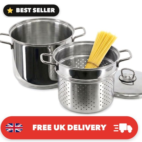 Stainless steel pasta pot with - stainless,