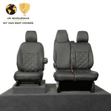 RENAULT TRAFIC SPORT BUSINESS+ FRONT SEAT COVERS BENTLEY LEATHERETTE (2014+) 639