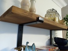 Wooden Shelves - Rustic Industrial Scaffold Board With Wall Brackets - Handmade