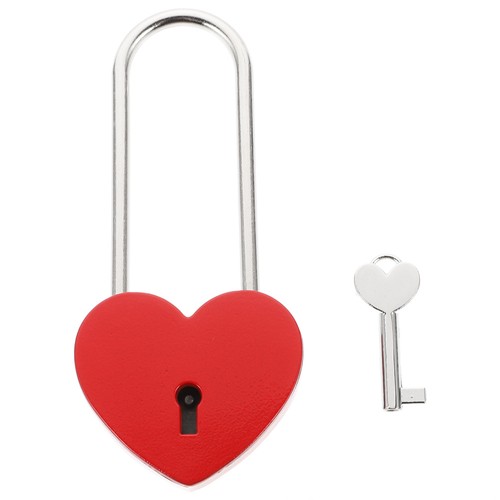 Heart shaped durable - lock, red