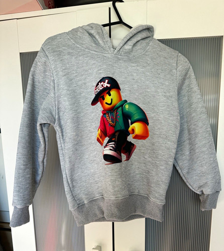 Grey roblox kids hoodie - roblox, size