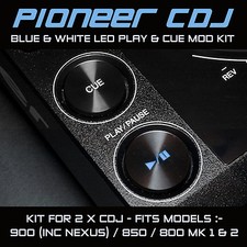 PIONEER CDJ 900 / 850 / 800  BLUE & WHITE PLAY & CUE LED MOD KIT (FOR 2 x CDJS)