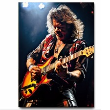 Eric Clapton Performing on Stag With Guitar Wall Art Printed on Sheet Metal Sign