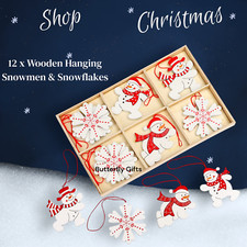 Snowman and Snowflake Wooden