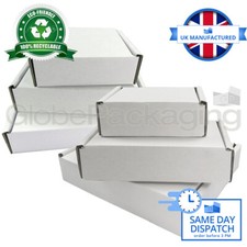 ECO-FRIENDLY WHITE POSTAL BOXES - ROYAL MAIL SMALL PARCEL PACKET MAILING GIFTS