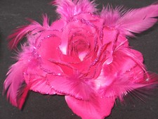 Glitter Rose Flower Hair Clip & Brooch Pin Wedding Rose fascinator