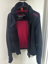 Ladies Superdry Windcheater. Size Large. Pink & Black coat jacket