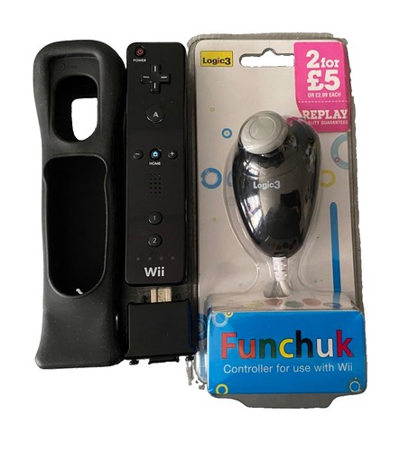 Official wii black controller - black,