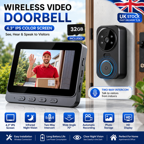 Smart wireless video doorbell - wireless,
