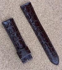 Dark Brown 18mm Hirsch Crocodile Leather Watch Strap, Elegant And Durable