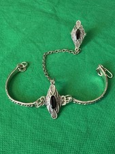 Moroccan Berber Bracelet & Slave Ring (Black)