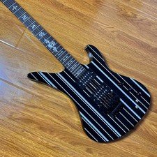 Schecter Synyster Gates Silver Striped Black Electric Guitar Floyd Rose Tremolo