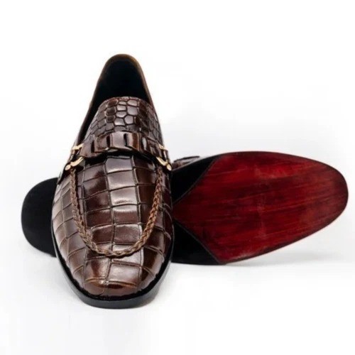 Men handmade brown alligator - men,