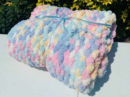 Hand knitted blanket throw - hand,
