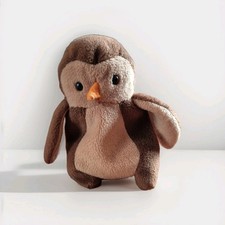 TY Beanie Baby Bean Bag "Hoot" 1995 - P.V.C Pellets Brown Owl