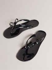 Ted Baker Bow Flip-Flops Black Size UK4 / EU37