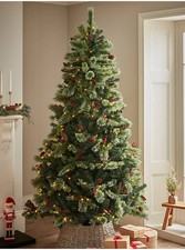 Green Berry & Cone Pre-Lit Christmas Tree 7FT - New Other