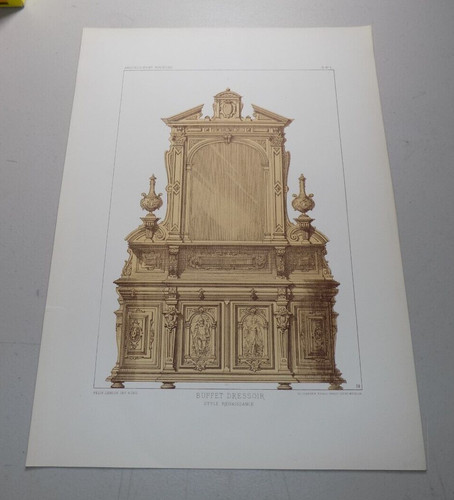 1860 french furniture print - 1860,