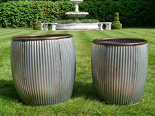 Set Of 2 XL Large Galvanised
