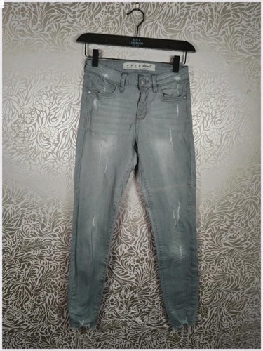 Grey stonewashed skinny ripped - skinny,