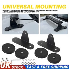 Pair Curved LED Light Bar Windshield Mount Brackets Roof Support Offroad NEW UK