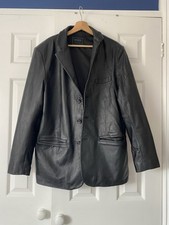 Vintage 80s 90s Peter Werth 100% real leather size medium black button jacket