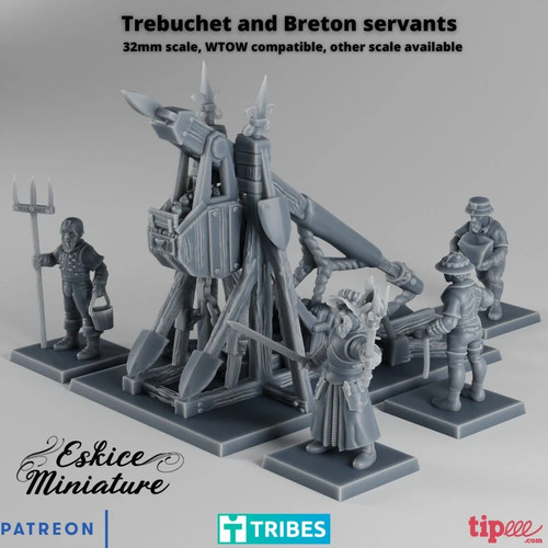 Medieval trebuchet with breton - trebuchet,
