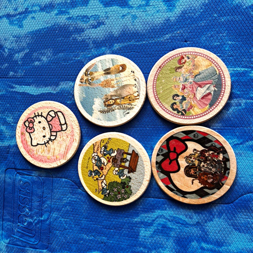 Set small round wooden - 5,