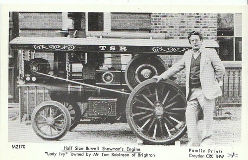 Steam engine postcard half - steam,