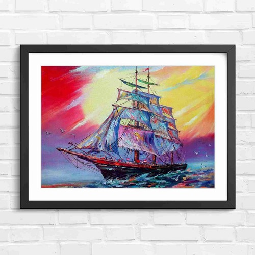 Vibrant vintage sailing ship - vibrant,