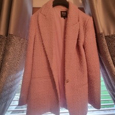 Women's River Island Pink Boucle Blazer Size 14